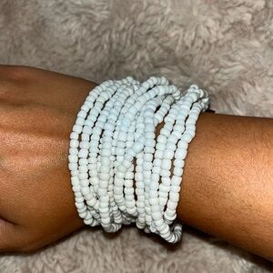 White beaded bracelet!